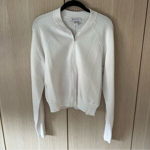 Athleta White Zip-Up Cardigan